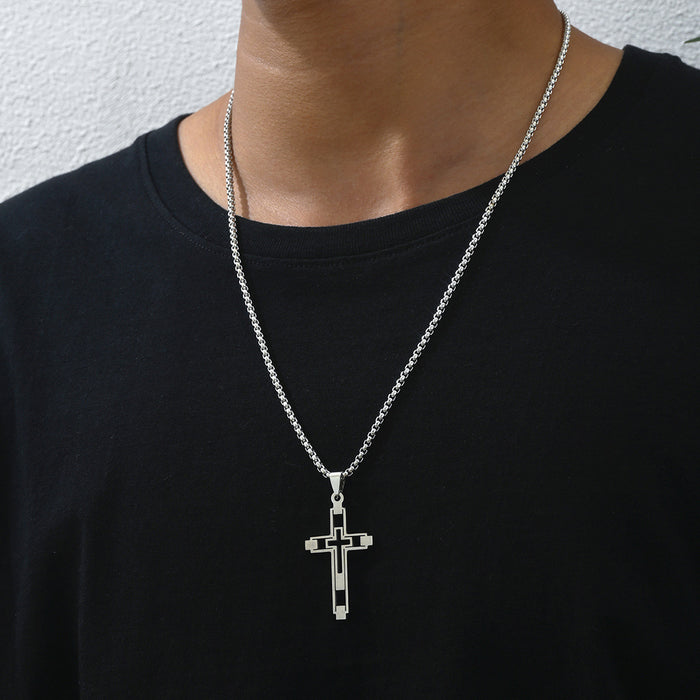 Wholesale Hollow Cross Pendant Men's Necklace JDC-NE-ChengHan014