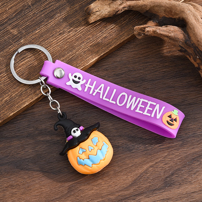 Wholesale  keychain trick-or-treating ghost pumpkin keychain  pendant chain skull ghost key chain