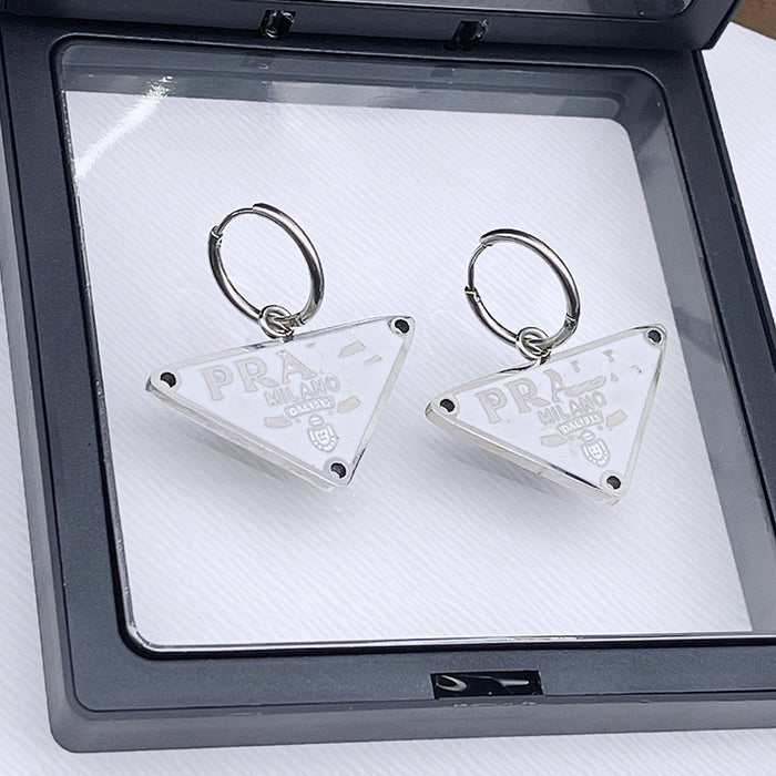 Wholesale Titanium Steel Triangle Earrings JDC-ES-YiL001