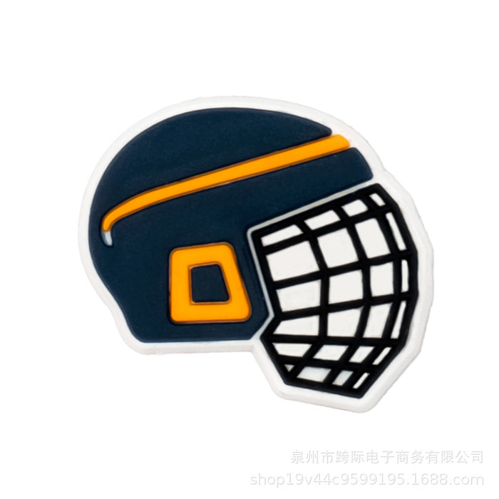 Wholesale Cave shoe flower buckle sports classic ice hockey fun cartoon upper PVC drip plastic decorative buckle detachable accessory