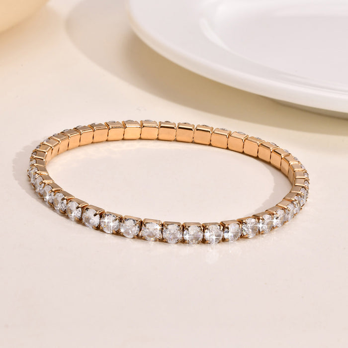 Wholesale Stainless Steel Zircon Tennis Adjustable Bracelet JDC-BT-QXS001