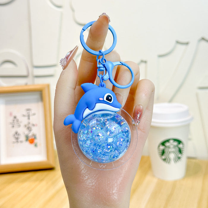 Wholesale Cute Bubble Bead Dolphin Keychain Cartoon Dolphin 3D Doll Car Bag