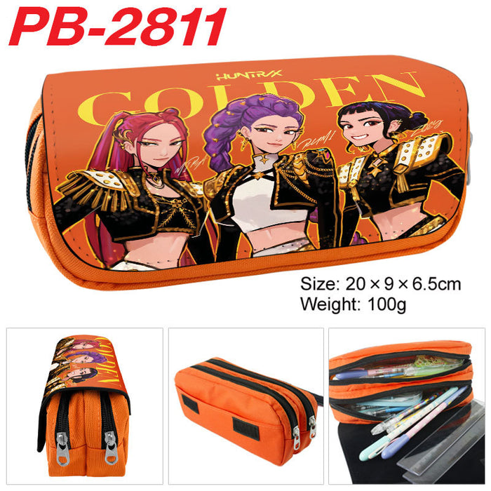 Wholesale Kpop pu full color cartoon student pencil case stationery box