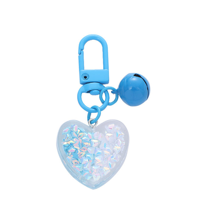 Wholesale Creative Heart Bell Keychain Pendant Peach Heart Accessories