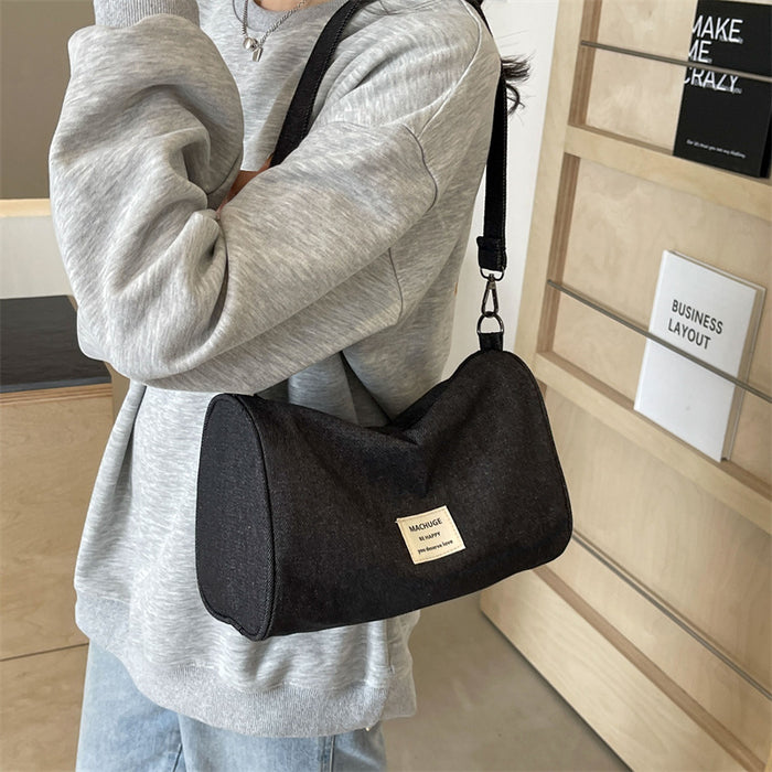 Wholesale Nylon bag, large capacity, single shoulder, niche, versatile, commuter crossbody, pleated shoulder strap