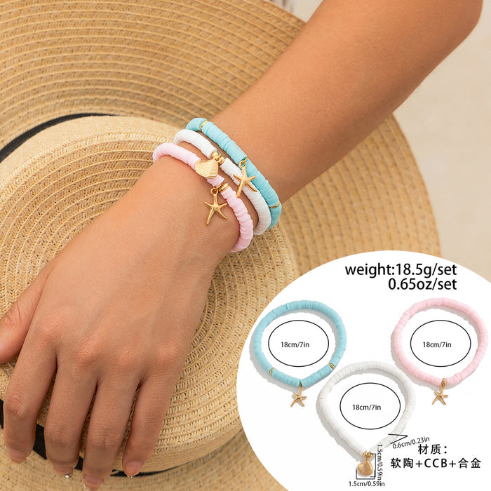 Wholesale Multi layer necklace beach starfish bead jewelry