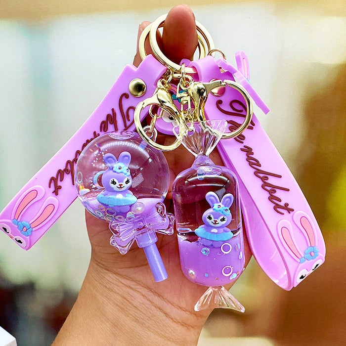 Wholesale Schoolbag Pendant Star Dew Girls' Trinket Pendant Quicksand Keychain