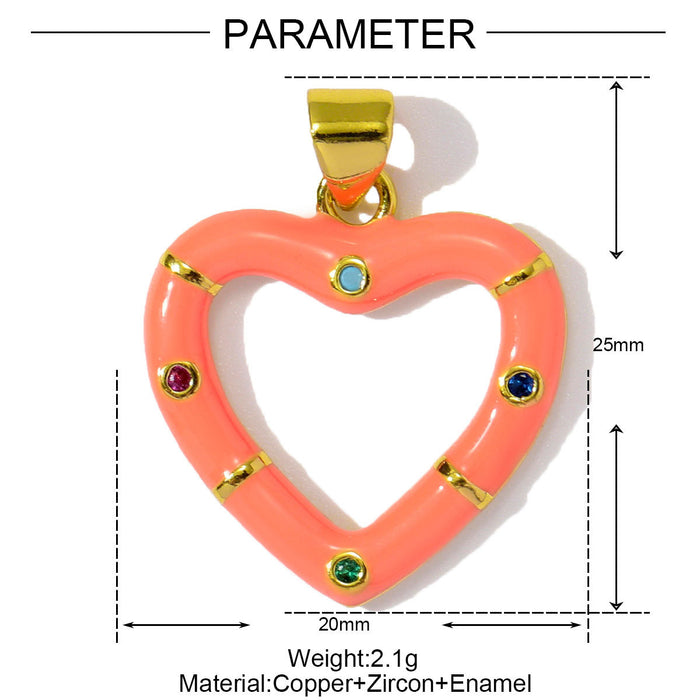 Wholesale Dripping Oil Love Sea Star DIY Copper Zircon Pendant Necklace Natural Stone Crab Earrings Jewelry Pendant