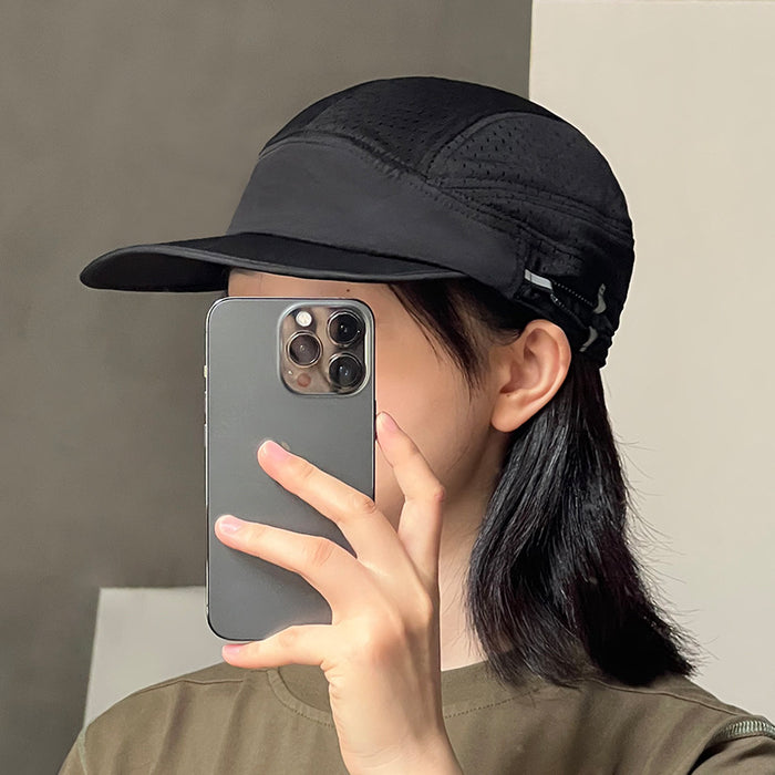 Wholesale Quick drying duckbill cap, functional mesh cap, outdoor breathable baseball cap, drawstring elastic sealing cap