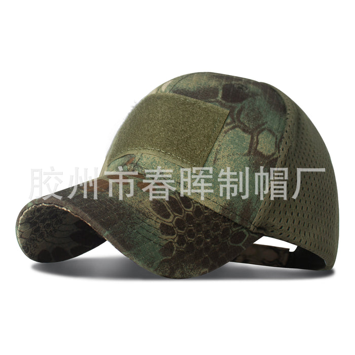 Wholesale New camouflage baseball cap, military fan sun hat, grid duckbill cap, python patterned military training cap