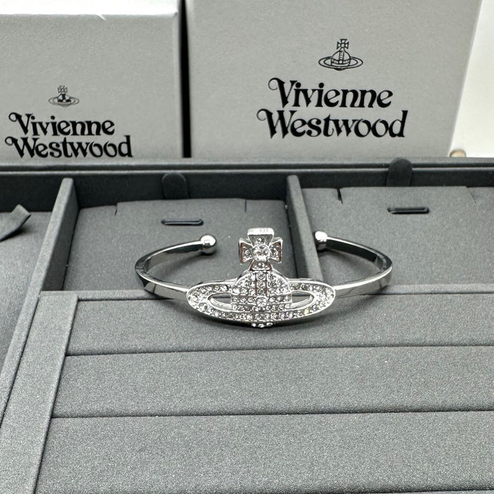 Wholesale Saturn Full Diamond Classic Planet Bracelet Opening Adjustable Punk Style Bracelet