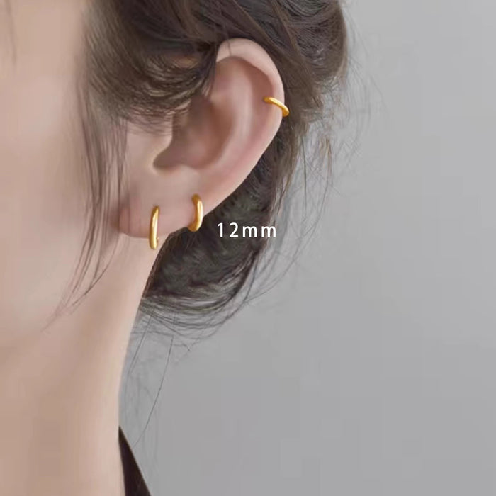 Wholesale Simple and fashionable smooth plain ring earrings, niche, high-end, versatile, geometric circles