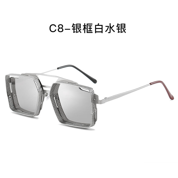 Wholesale Retro steam sunglasses with metal hollow box sunglasses