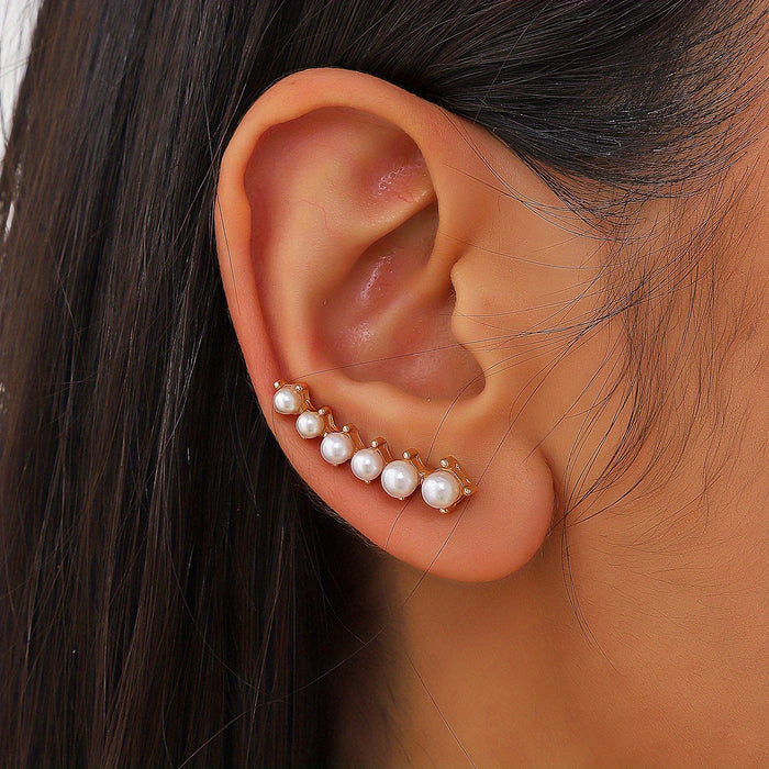 Wholesale Simple temperament pearl rhinestone light luxury fashionable ear clip