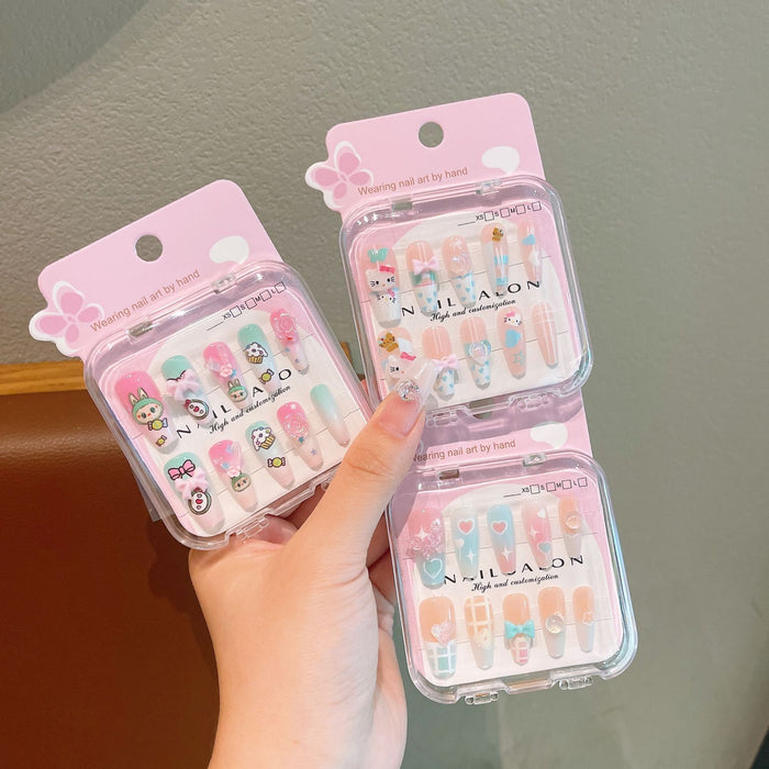 Wholesale children Long cartoon nail art