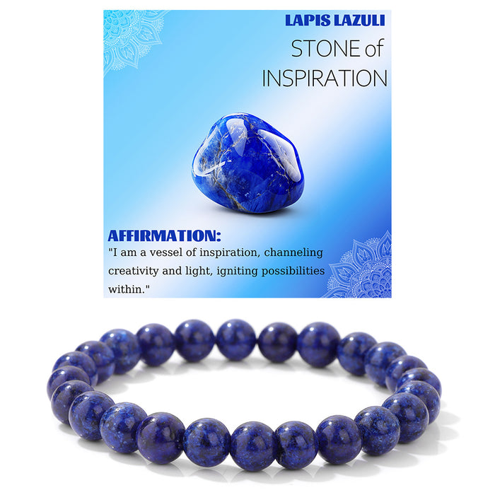 Wholesale 8mm stone bead bracelet with elastic cord a new design for couples