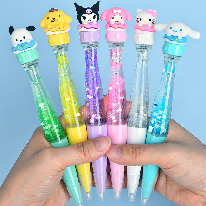 Wholesale Cute Capybara Quicksand Spinning Gel Pen Creative Spinning Stress Relief Pen Cartoon Spinning Fun Student Decompression Pen
