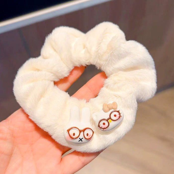 Wholesale Cute and able rabbit and cat plush scrunchies.
