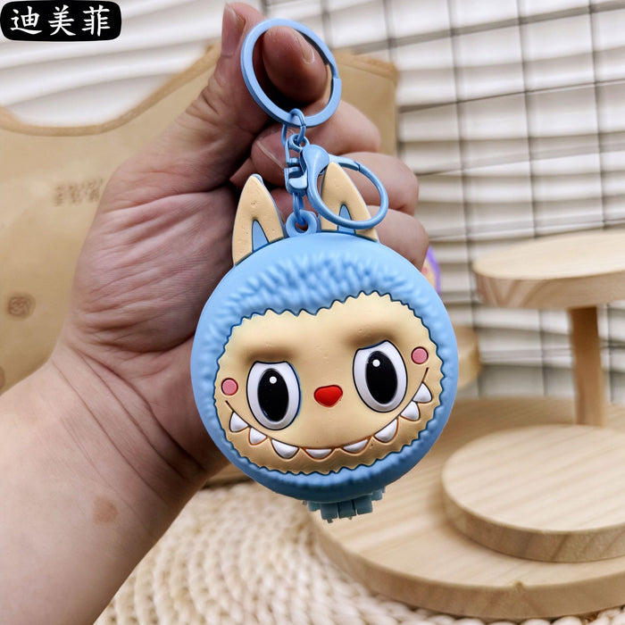 Wholesale Folding Cute Rab Cloth Dressing Mirror Keychain Pendant Girl' s Portable Cartoon Makeup Mirror Small Mirror Gift
