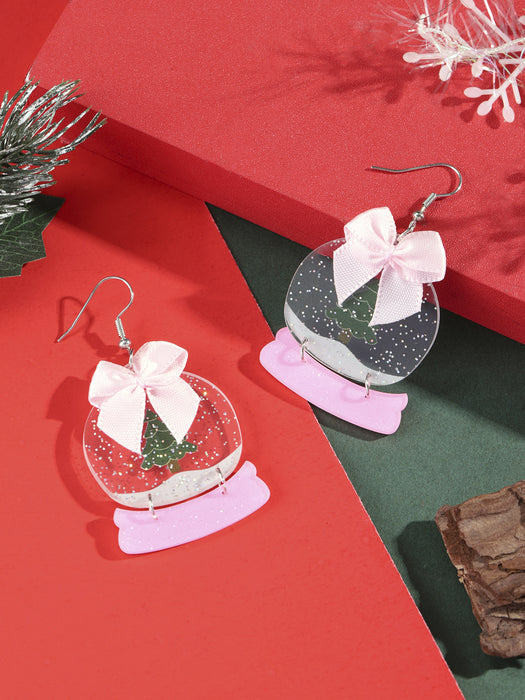 Wholesale Christmas sparkling crystal ball acrylic earrings