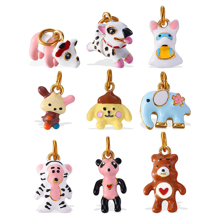 Wholesale Cartoon Cute Stereo Elephant Puppy Oil Dripping Pendant Decorative Accessories Mobile Phone Pendant