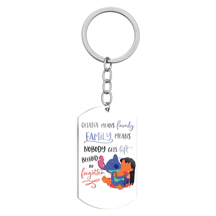 Wholesale Cartoon Color Printing Stainless Steel Keychain JDC-KC-HuanYu028