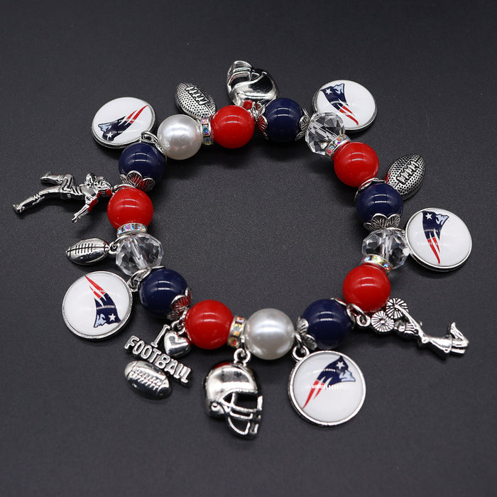 Wholesale Soccer Team Stretch Beaded Bracelet Unisex Steelers Saints