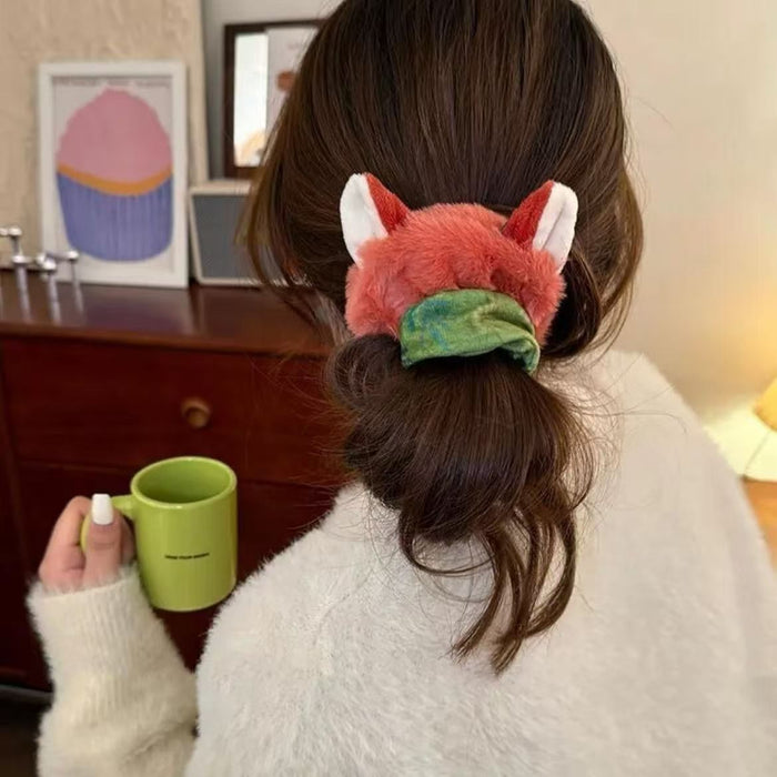 Wholesale Cute cartoon plush ears wide hair scrunchies