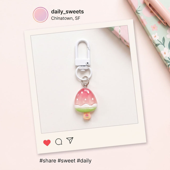 Wholesale Cute Ice Cream Keychain Plastic Color Bag Charm Car Key Accessory Fashion Gift For Women Girls