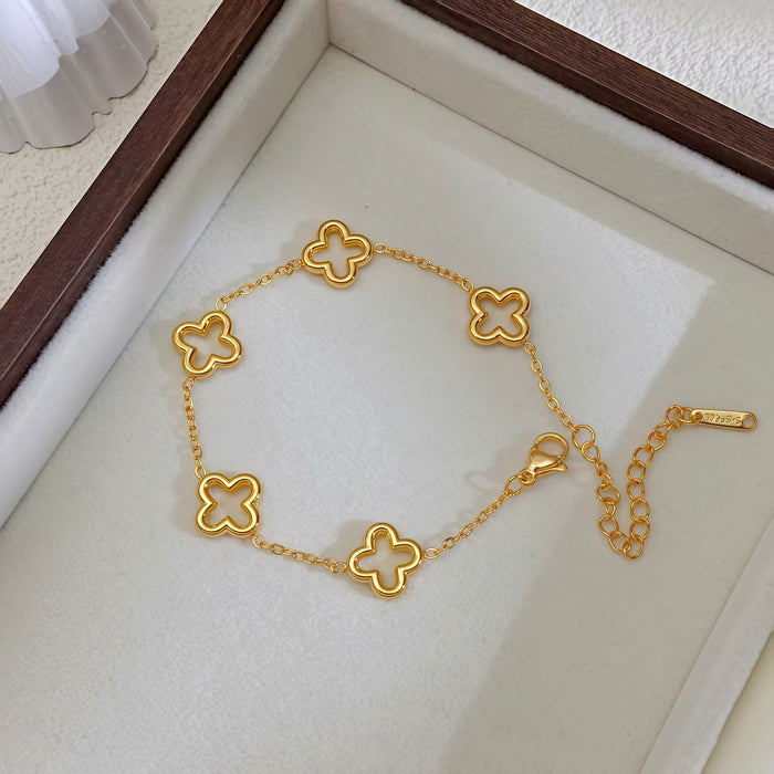 Wholesale Stainless Steel Electroplated Floral Design Bracelet Stylish Fashion Accessory