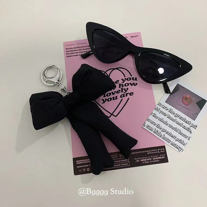 Wholesale  Simple Pink Plaid Bow Accessories Keychain