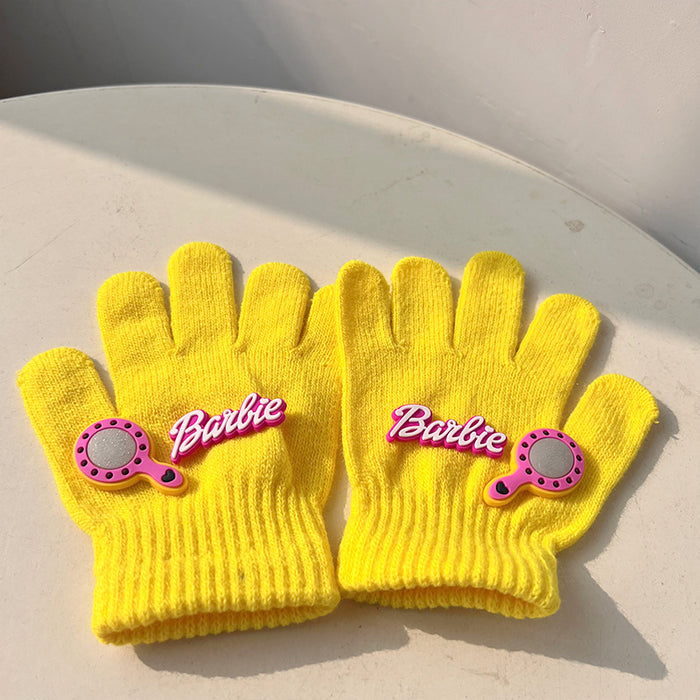 Wholesale Colorful and cute cartoon letter kids'  gloves for autumn and winter