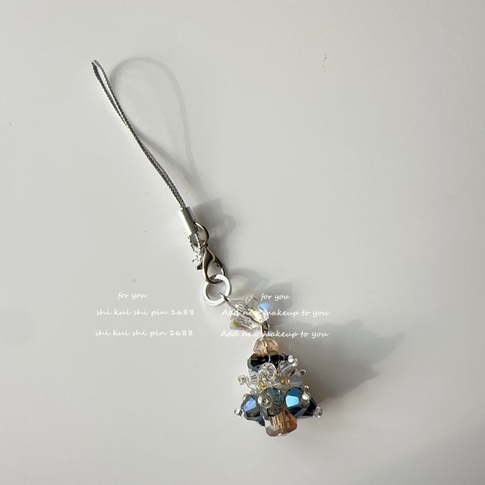 Wholesale Tree Mobile Phone Rope Pendant Crystal Beads Keychain Bag Hanging Accessories