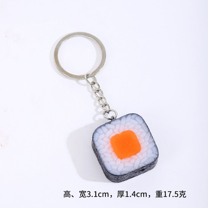 Wholesale Novelty Onigiri Sushi Keychain PVC Bag Charm Gift MOQ≥2