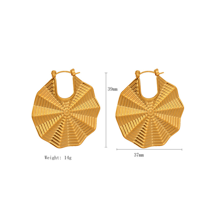 Wholesale New titanium steel earrings with water ripple mesh earrings, high-end stainless steel exaggerated earrings