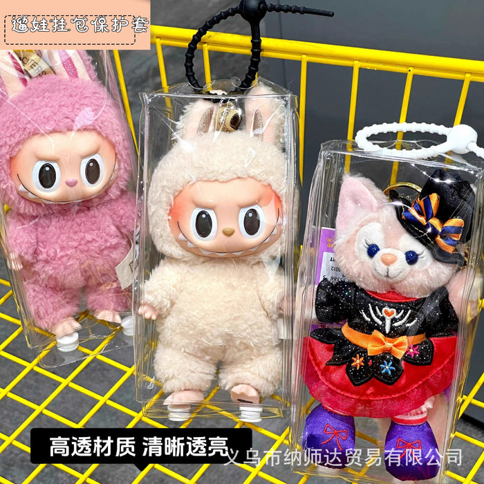Wholesale Pendant protective cover doll plush dustproof 15cm transparent bag hanging bag