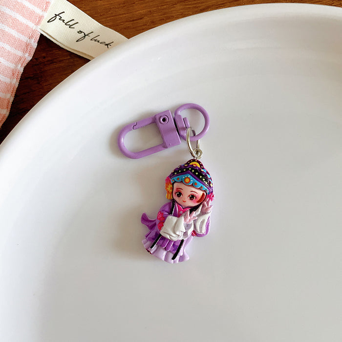 Wholesale Opera character keychain pendant, cute and personalized backpack hanging accessory with accessories
