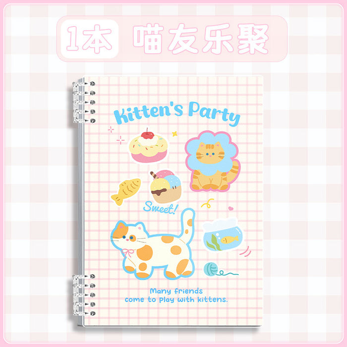 Wholesale Chic Animal Loose-Leaf Notebook with Horizontal Lines Cute Cat Design