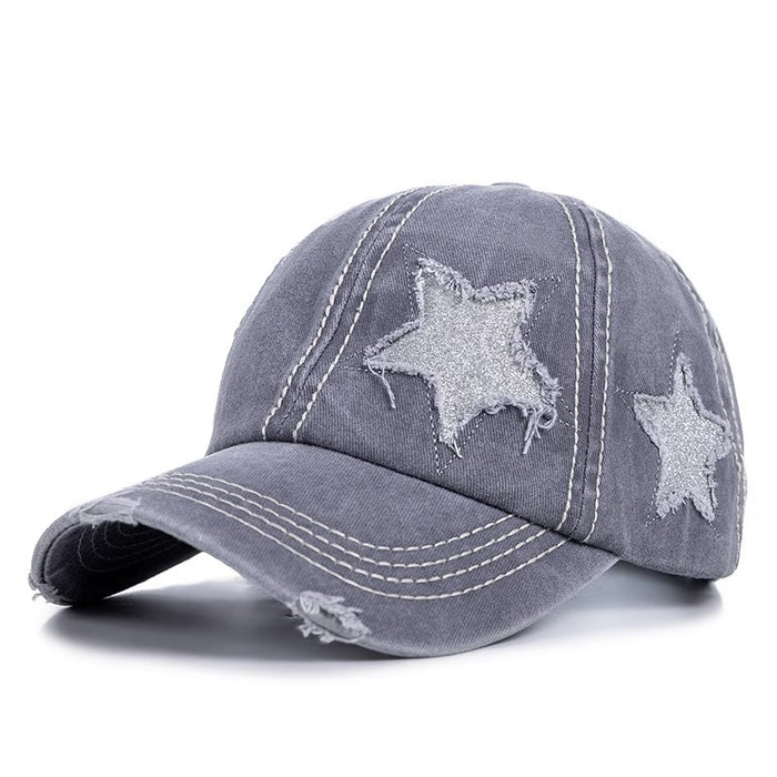 Wholesale Pure Cotton Perforated Pentagram Baseball Cap JDC-FH-RuiJ003