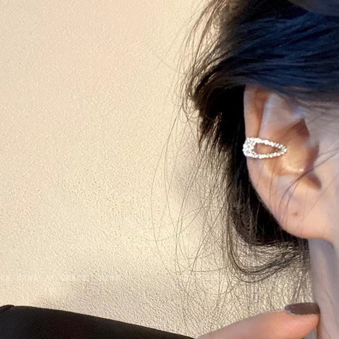 Wholesale High end micro inlaid zircon ear clip for women without ear holes earrings, ear bone clip for versatile earrings