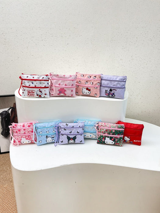 Wholesale Cute Cartoon Cat Kids Coin Purse for Girls Nylon Zipper Pouch School Supply