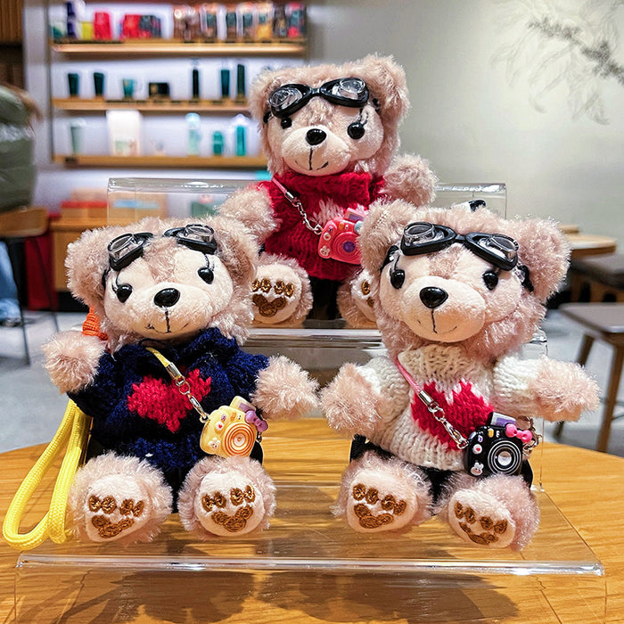 Wholesale Creative Plush Travel Bear Keychain Cute Cartoon Student Bag Pendant Exquisite