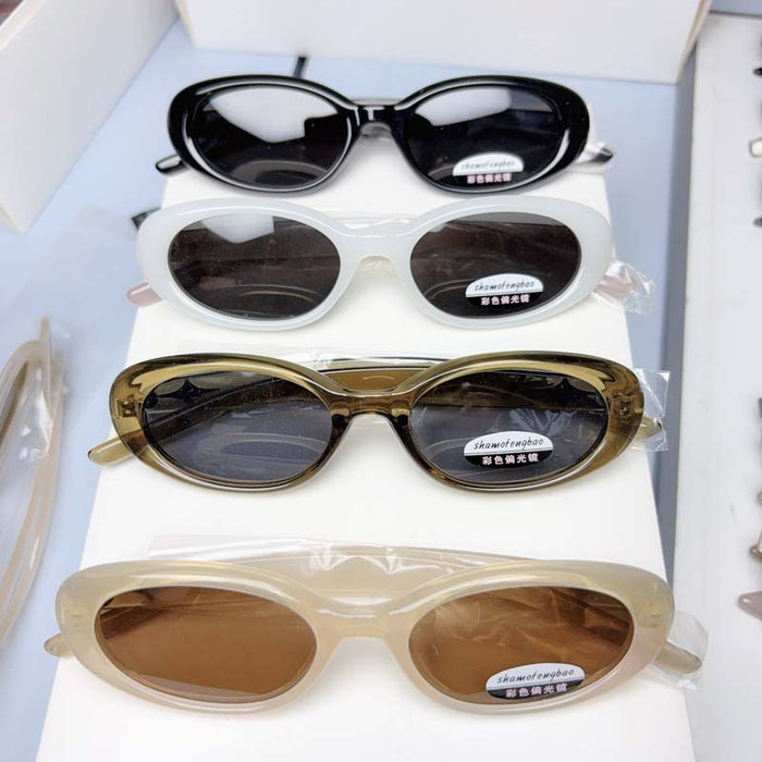 Wholesale Fashionable new cat eye small oval polarized sunglasses versatile internet celebrity same style glasses sunglasses