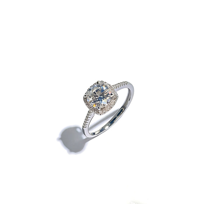 Wholesale 925 Silver Moissanite Ring Adjustable Open Design Stylish Women' s Jewelry Accessory