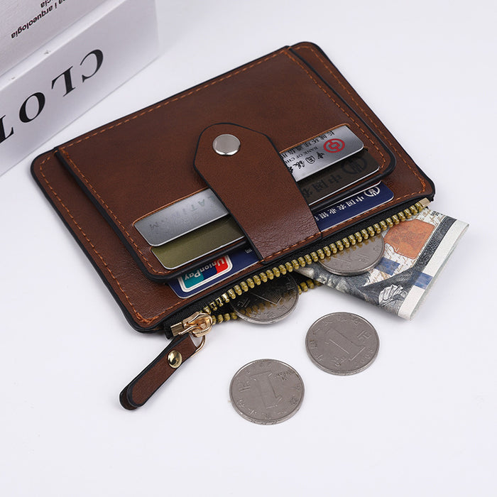 Wholesale Chic Solid Color Card Holder Wallet PU Leather Black Daily Matching Resale MOQ≥2