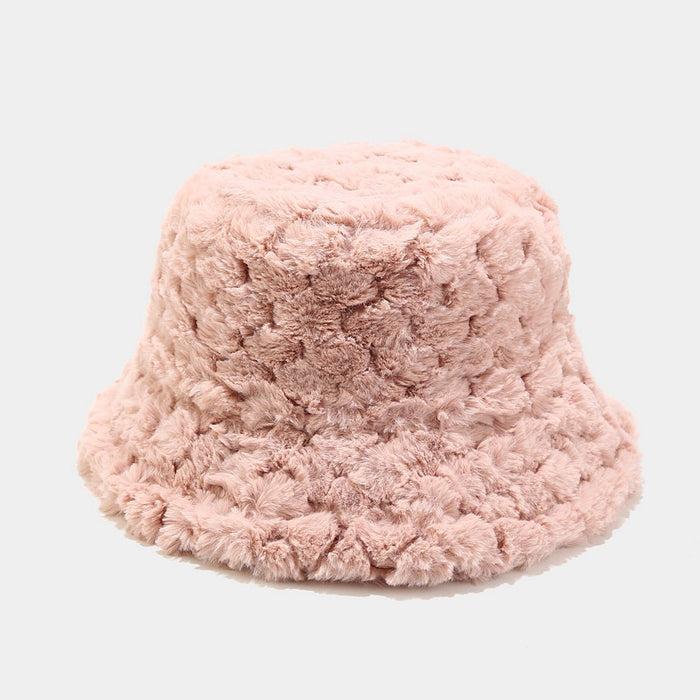 Wholesale Retro Autumn and Winter Warm Solid Color Bucket Hat JDC-FH-LvYi060