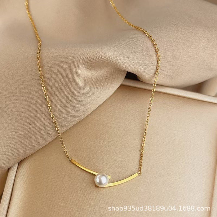Wholesale Cross pearl necklace, light luxury, niche, high-end, collarbone chain