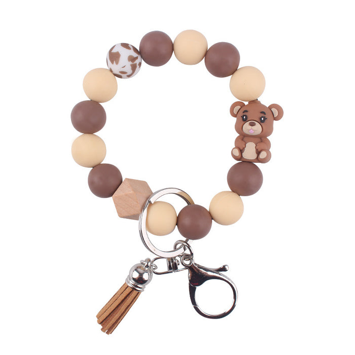 Wholesale Cartoon Bear Silicone Keychain