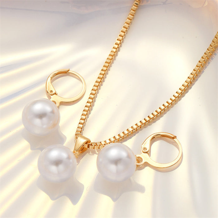 Wholesale Earrings and Necklace Imitation Pearl Jewelry Set