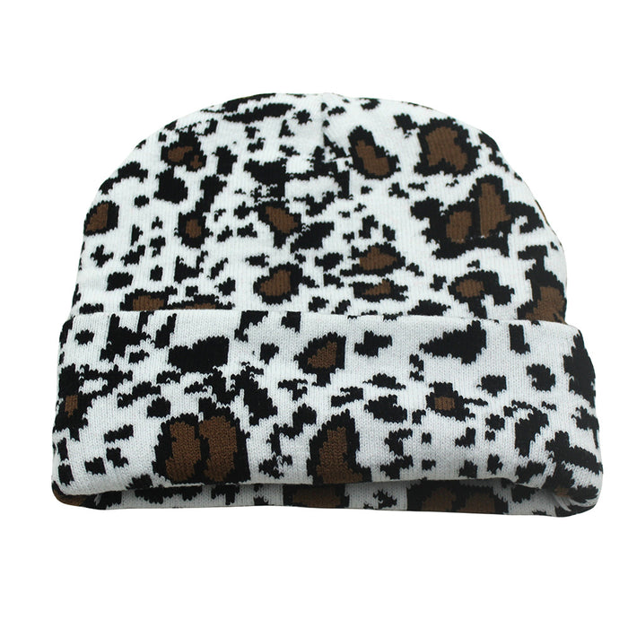 Wholesale Autumn and Winter Cow Pattern Jacquard Knitted Hat JDC-FH-ZhiXie012